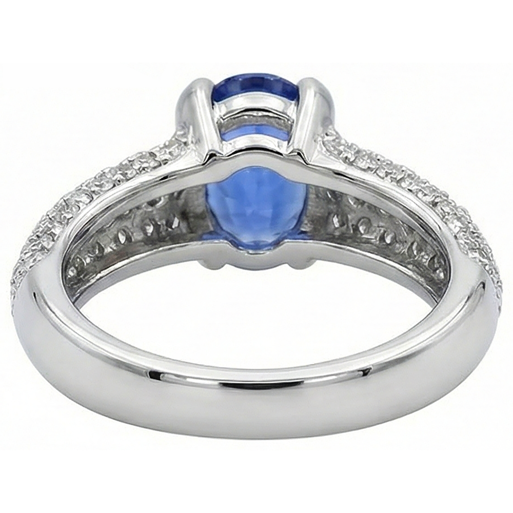 Blue Tanzanite Gemstone And Natural Earth Mined Diamond Ring 2.5 Ct Gold 14K