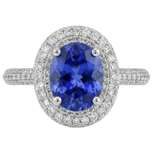 Blue Tanzanite With Natural Earth Mined Diamonds 10.75 Ct Wedding Ring White Gold 14K