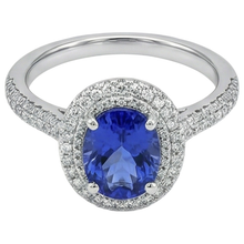 Blue Tanzanite With Natural Earth Mined Diamonds 10.75 Ct Wedding Ring White Gold 14K