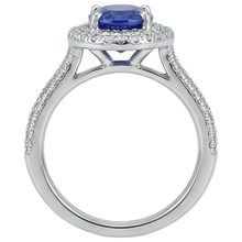 Blue Tanzanite With Natural Earth Mined Diamonds 10.75 Ct Wedding Ring White Gold 14K