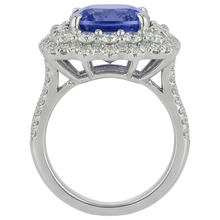 Blue Tanzanite With Natural Earth Mined Diamonds 9.75 Ct Wedding Ring Gold 14K