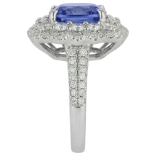 Blue Tanzanite With Natural Earth Mined Diamonds 9.75 Ct Wedding Ring Gold 14K