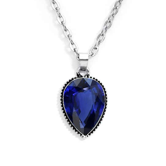 Blue Teardrop Shape Sapphire Men’s Pendant