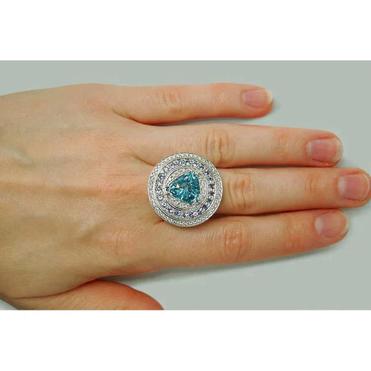 Blue Topaz Statement Piece Cocktail Ring