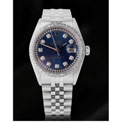 Blue String Diamond Dial Bezel Rolex Watch Dj Ss Jubilee Bracelet QUICK SET