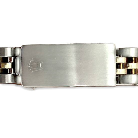 Blue Diamond Dial Bezel Rolex Ladies Watch Date Just Ss & Gold