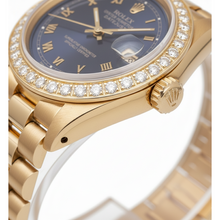 Blue Roman Dial Rolex Dj Presidential Style Watch Natural Earth Mined Diamond Bezel