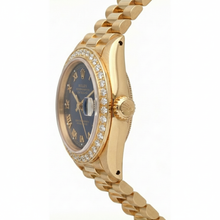 Blue Roman Dial Rolex Dj Presidential Style Watch Natural Earth Mined Diamond Bezel