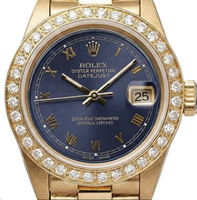 Blue Roman Dial Rolex Dj Presidential Style Watch Natural Earth Mined Diamond Bezel