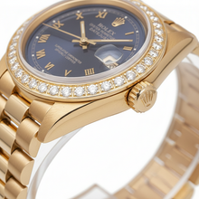 Blue Roman Dial Rolex Dj Presidential Style Watch Natural Earth Mined Diamond Bezel