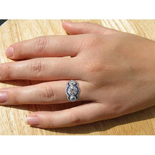 Blue Sapphire Old Cut Round Natural Earth Mined Diamond Ring 3 Stone Style 6 Carats