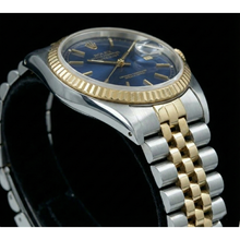 Blue Stick Dial Fluted Bezel Datejust Rolex Women Watch Ss & Gold