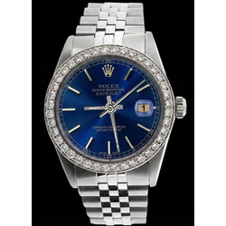 Blue Stick Dial Watch Ss Jubilee Natural Earth Mined Diamond Perpetual Rolex Mens