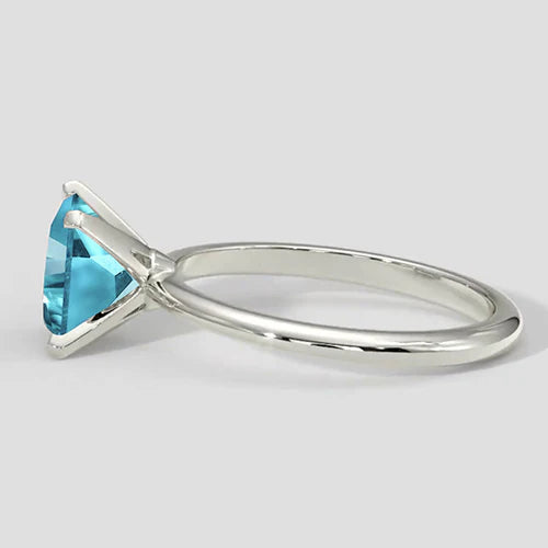Bluish Cushion Paraiba Ring 2.1 Carats