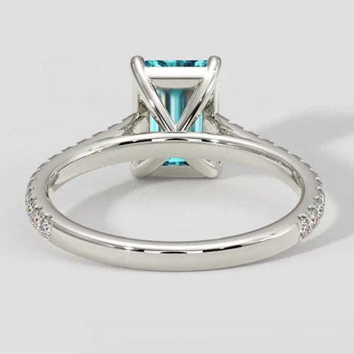 Bluish Paraiba Tourmaline with Diamond Band