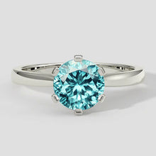 Bluish Round Paraiba Ring 3ct