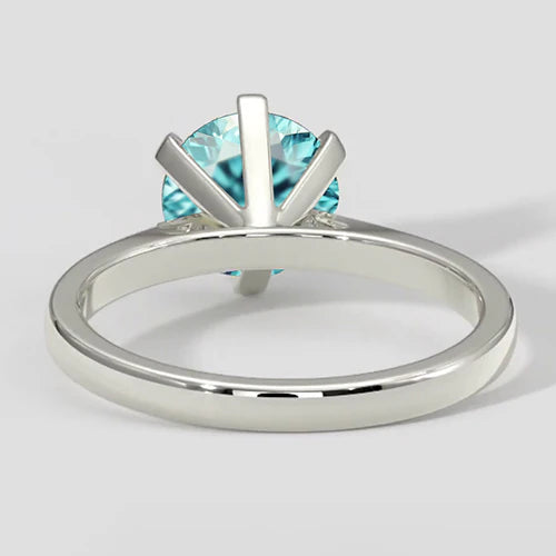 Bluish Round Paraiba Ring 3ct
