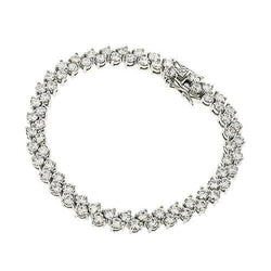 Bracelet Women Jewelry White Gold 7.20 Carats Round Real Diamond