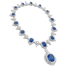 Bridal Ceylon Royal Blue Sapphire Necklace