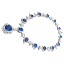 Bridal Ceylon Royal Blue Sapphire Necklace