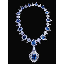 Bridal Ceylon Color Royal Blue Sapphire IGI CERTIFIED Necklace
