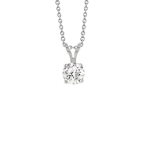 Brilliant Cut 1.50 Carat Solitaire Real Diamonds Necklace Pendant WG 14K