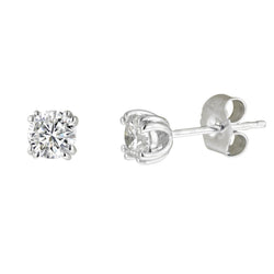 Brilliant Cut 2 Ct Genuine Natural Earth Mined Diamonds Women Studs Earrings Gold White 14K