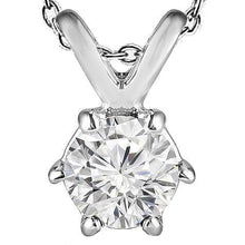 Brilliant Cut 2.00 Carat Solitaire Natural Diamond Pendant Necklace Gold 14K
