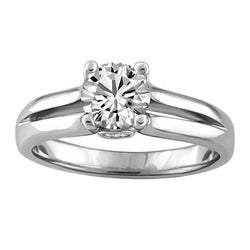 Brilliant Cut 3 Ct Real Diamond Engagement Ring New White Gold 14K