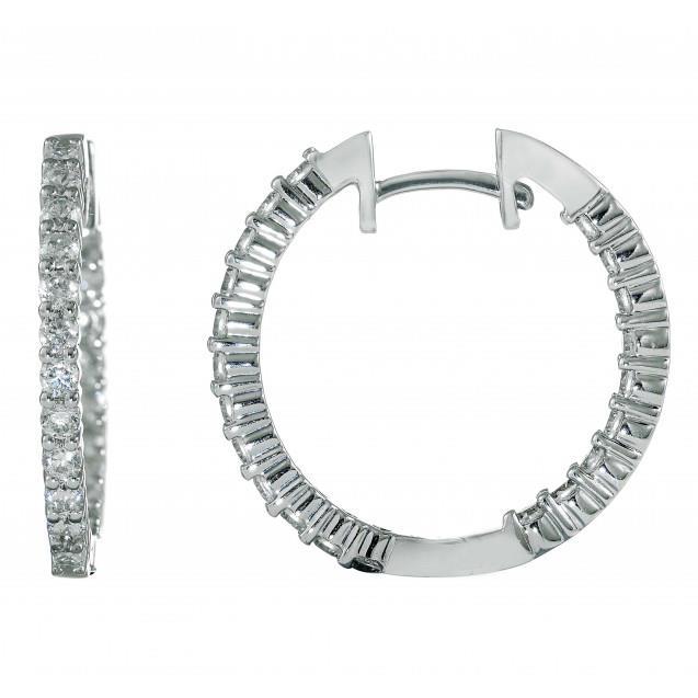 Brilliant Cut 4 Ct Sparkling Natural Diamonds Women Hoop Earrings Gold