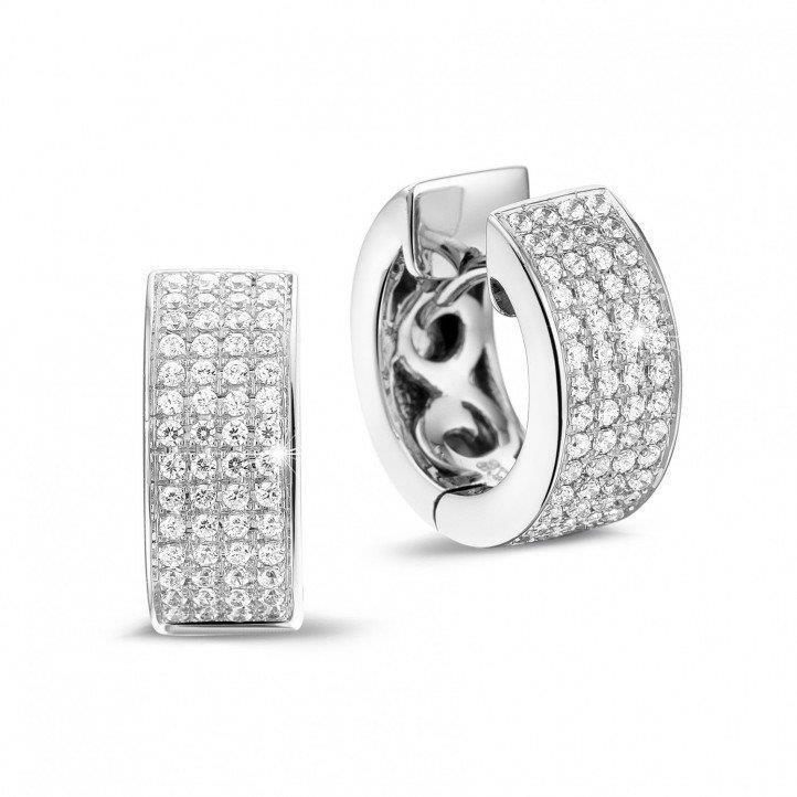 Brilliant Cut 4.50 Ct Genuine Diamonds Ladies Hoop Earrings White Gold 14K