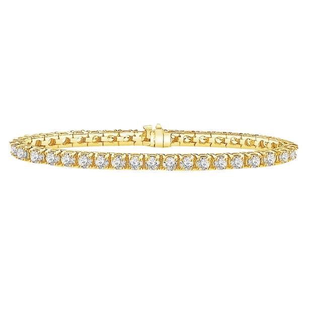 Brilliant Cut 5.60 Ct Prong Set Genuine Diamonds Tennis Bracelet Yellow Gold