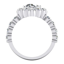 Brilliant Cut Heart Real Diamond Halo Ring Prong Set