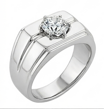 Brilliant Diamond Antique Cushion Men's Ring 2 ct in 10K White