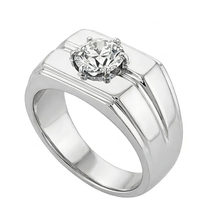 Brilliant Diamond Antique Cushion Men's Ring 2 ct in 10K White