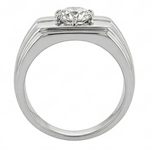 Brilliant Diamond Antique Cushion Men's Ring 2 ct in 10K White
