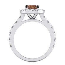 Brown Natural Diamond Engagement Ring Gold 14K Cathedral Setting