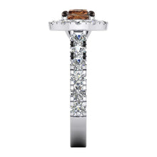 Brown Natural Diamond Engagement Ring Gold 14K Cathedral Setting