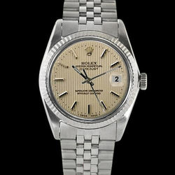 Brown Stick Dial Rolex Men Watch Datejust Jubilee Ss Bracelet QUICK SET