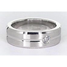 Brushed Finish Natural Round Diamond Anniversary Band 0.25 Carats