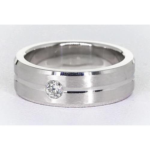 Brushed Finish Natural Round Diamond Anniversary Band 0.25 Carats