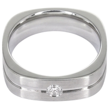 Brushed Finish Round Natural Earth Mined Diamond Men's Ring White Gold 14K 0.20 Carats