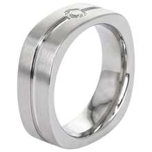 Brushed Finish Round Natural Earth Mined Diamond Men's Ring White Gold 14K 0.20 Carats