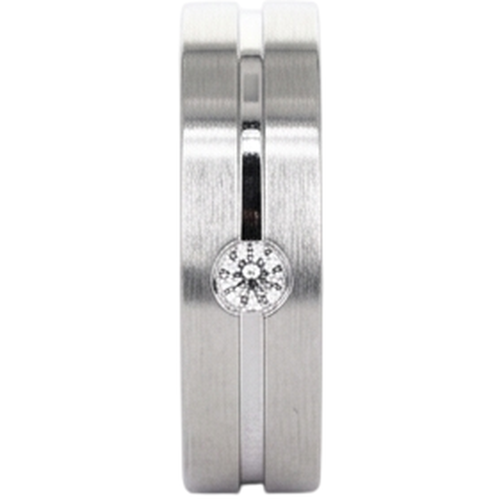 Brushed Finish Round Natural Earth Mined Diamond Men's Ring White Gold 14K 0.20 Carats