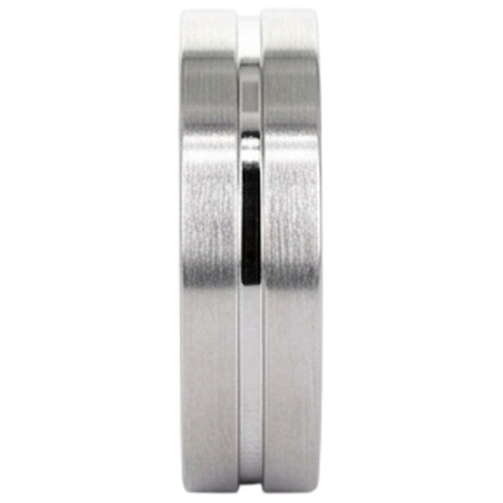 Brushed Finish Round Natural Earth Mined Diamond Men's Ring White Gold 14K 0.20 Carats
