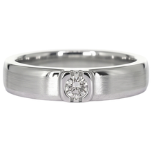 Brushed Finish Round Natural Earth Mined Diamond Men's Ring White Gold 14K 0.50 Carats