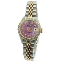 Burgundy Diamond Dial Bezel Ss & Gold Jubilee Bracelet Lady Rolex