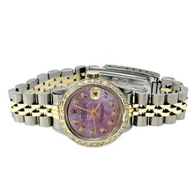 Burgundy Diamond Dial Bezel Ss & Gold Jubilee Bracelet Lady Rolex