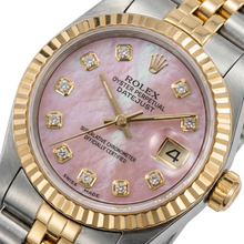 Burgundy Natural Earth Mined Diamond Dial Ss & Gold Jubilee Datejust Lady Watch Rolex