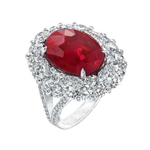 Burma Ruby Diamond Cocktail Ring